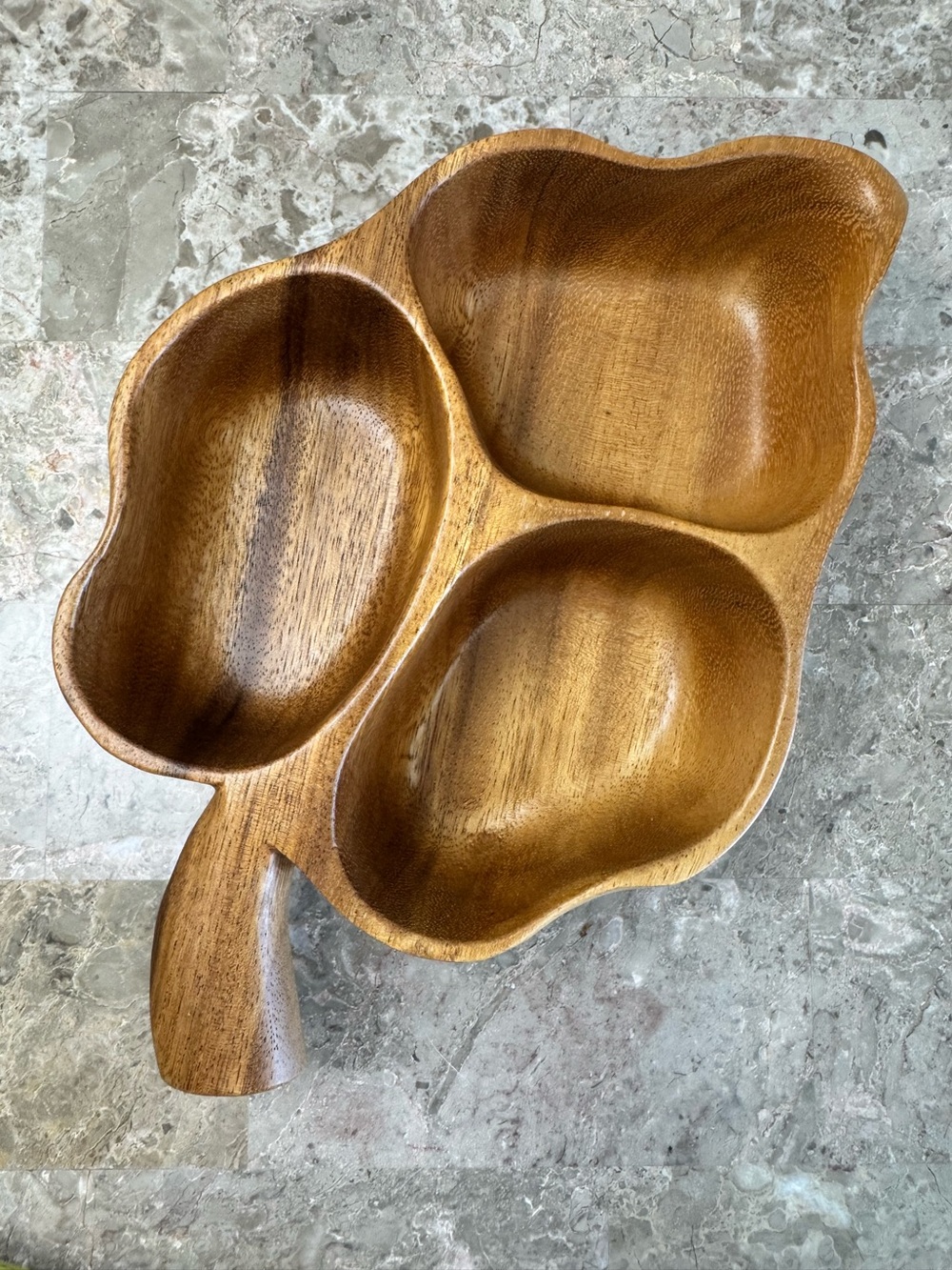 Woods of Hawaii 3-Compartment monkey pod wood bowl tray